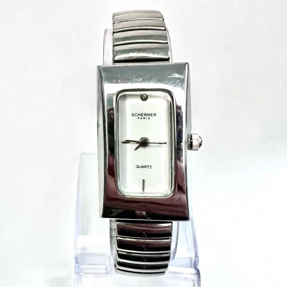 SCHERRER Paris Quartz Steel 29.5x33mm Watch Stretchy Bracelet